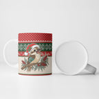 Aussie Kookaburra Christmas Ceramic Mug Festive Knitted Pattern Inspired