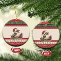 Aussie Kookaburra Christmas Ceramic Ornament Festive Knitted Pattern Inspired