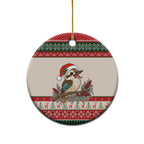 Aussie Kookaburra Christmas Ceramic Ornament Festive Knitted Pattern Inspired