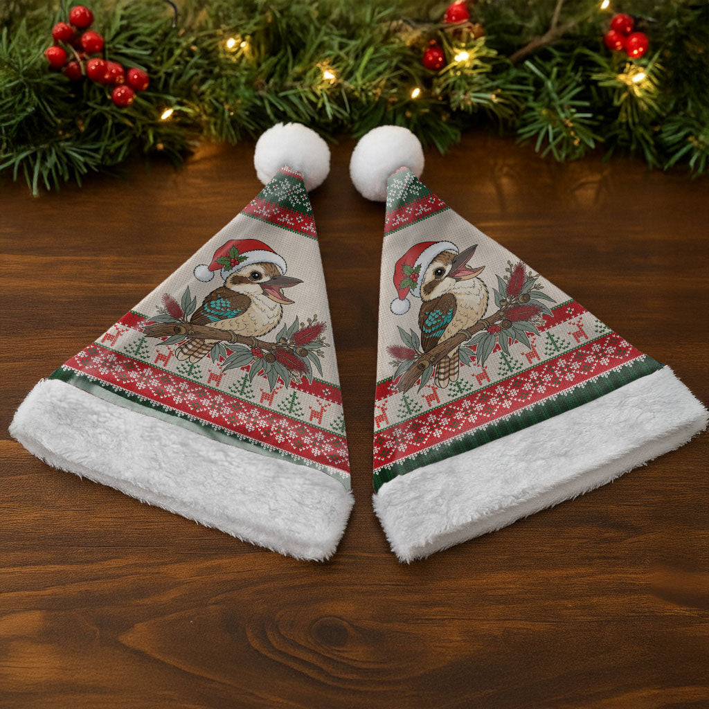 Aussie Kookaburra Christmas Santa Hat Festive Knitted Pattern Inspired