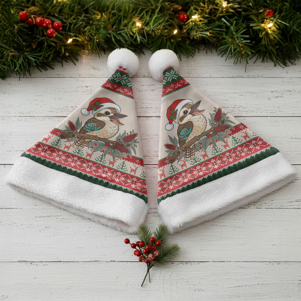 Aussie Kookaburra Christmas Santa Hat Festive Knitted Pattern Inspired