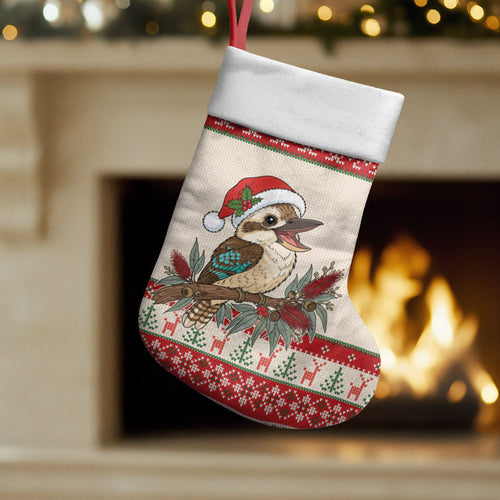 Aussie Kookaburra Christmas Stocking Festive Knitted Pattern Inspired