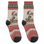 Aussie Kookaburra Christmas Crew Socks Festive Knitted Pattern Inspired
