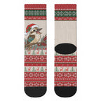 Aussie Kookaburra Christmas Crew Socks Festive Knitted Pattern Inspired