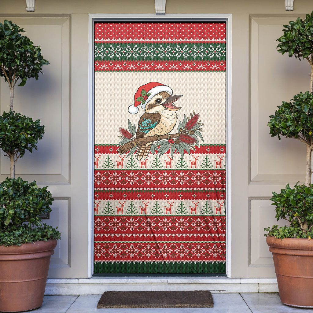 Aussie Kookaburra Christmas Door Cover Festive Knitted Pattern Inspired