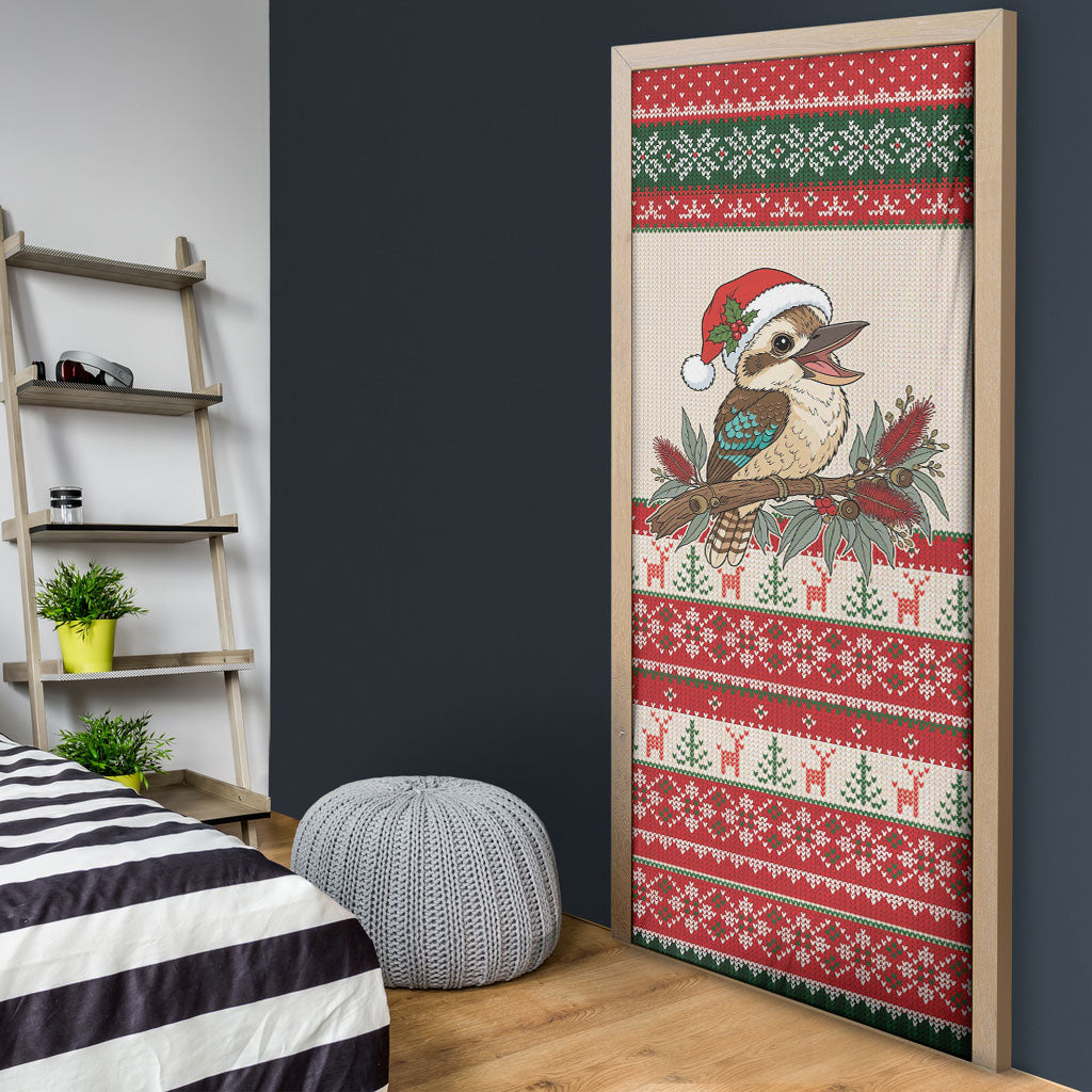Aussie Kookaburra Christmas Door Cover Festive Knitted Pattern Inspired