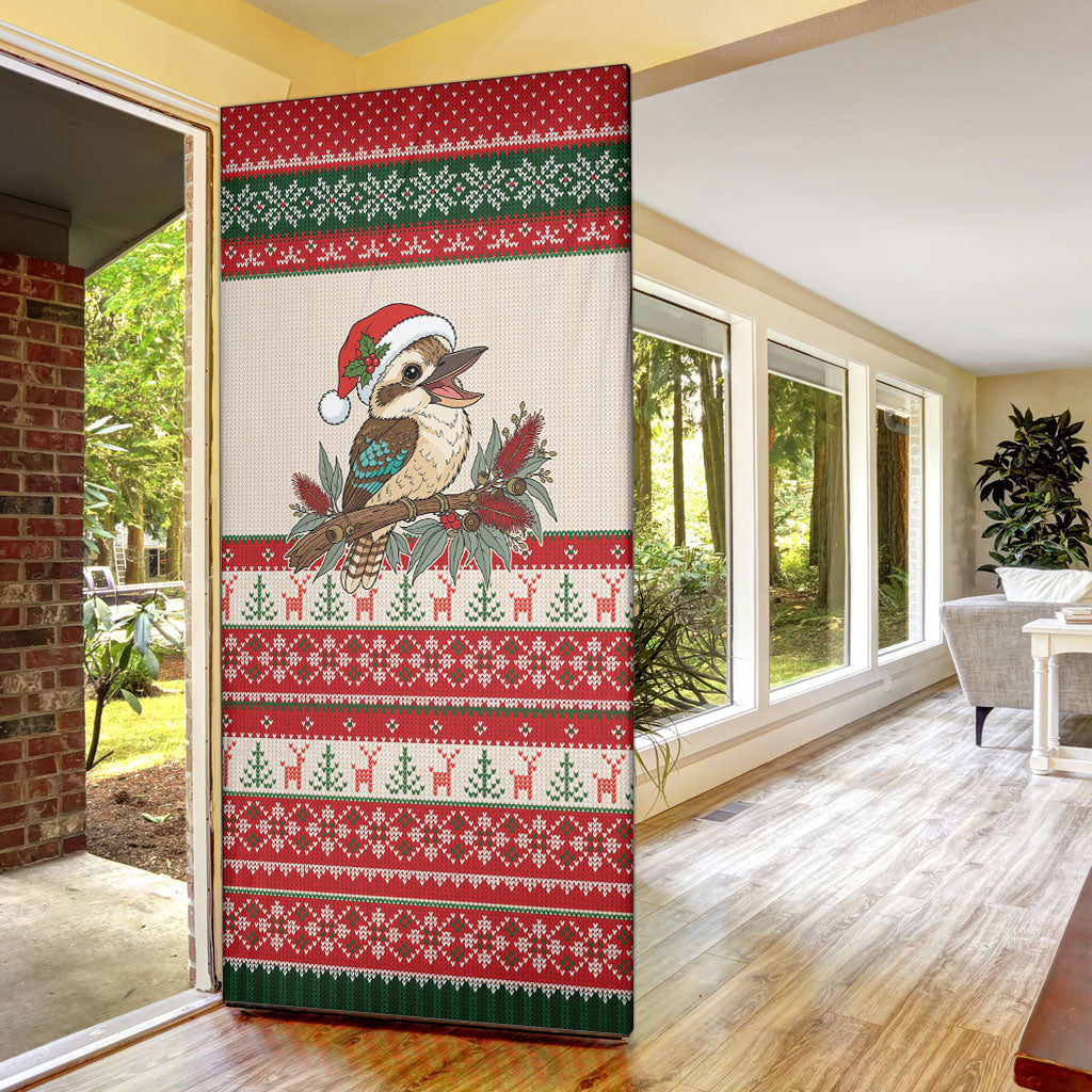 Aussie Kookaburra Christmas Door Cover Festive Knitted Pattern Inspired