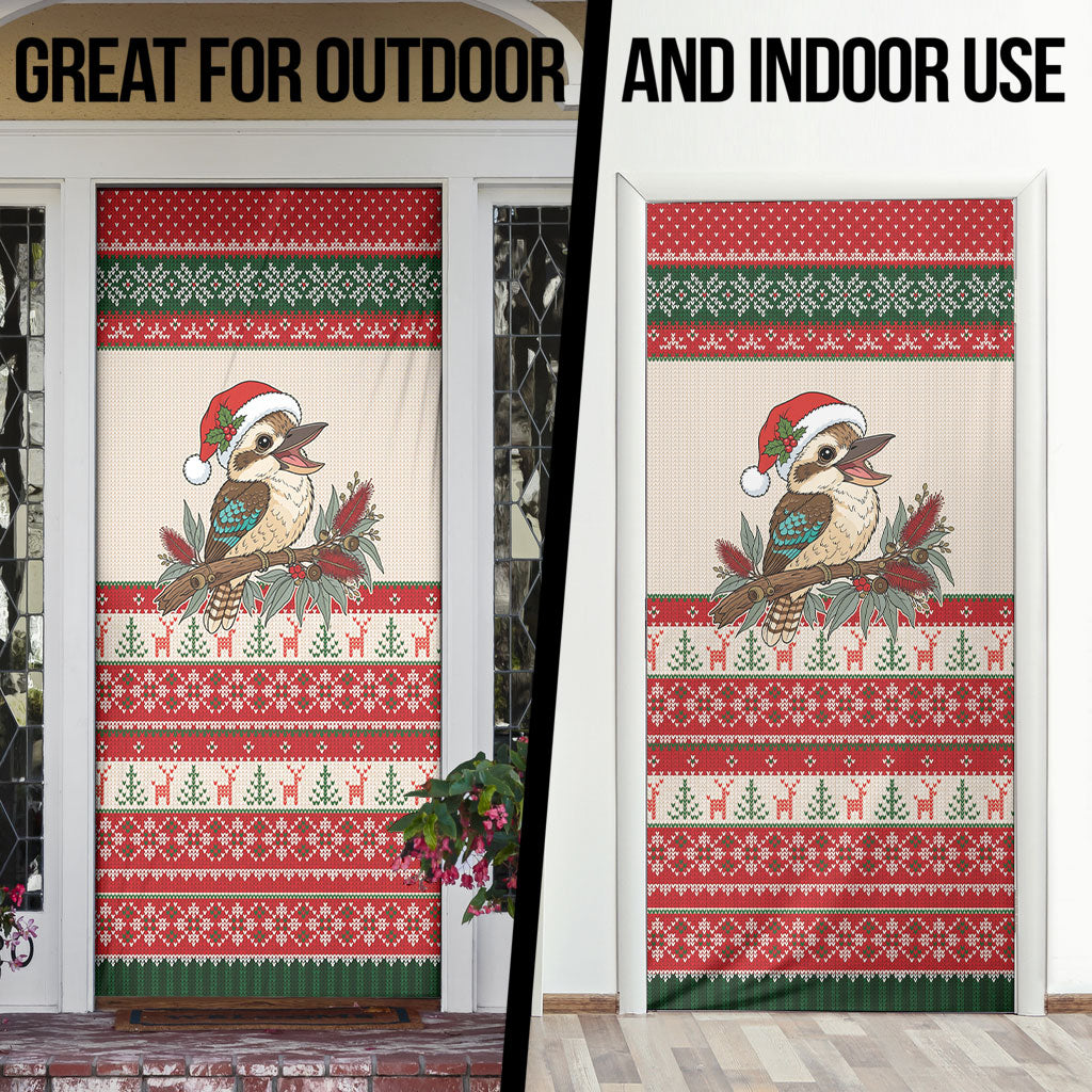 Aussie Kookaburra Christmas Door Cover Festive Knitted Pattern Inspired