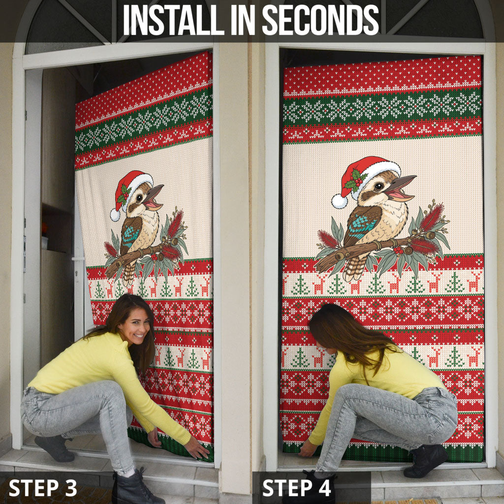 Aussie Kookaburra Christmas Door Cover Festive Knitted Pattern Inspired
