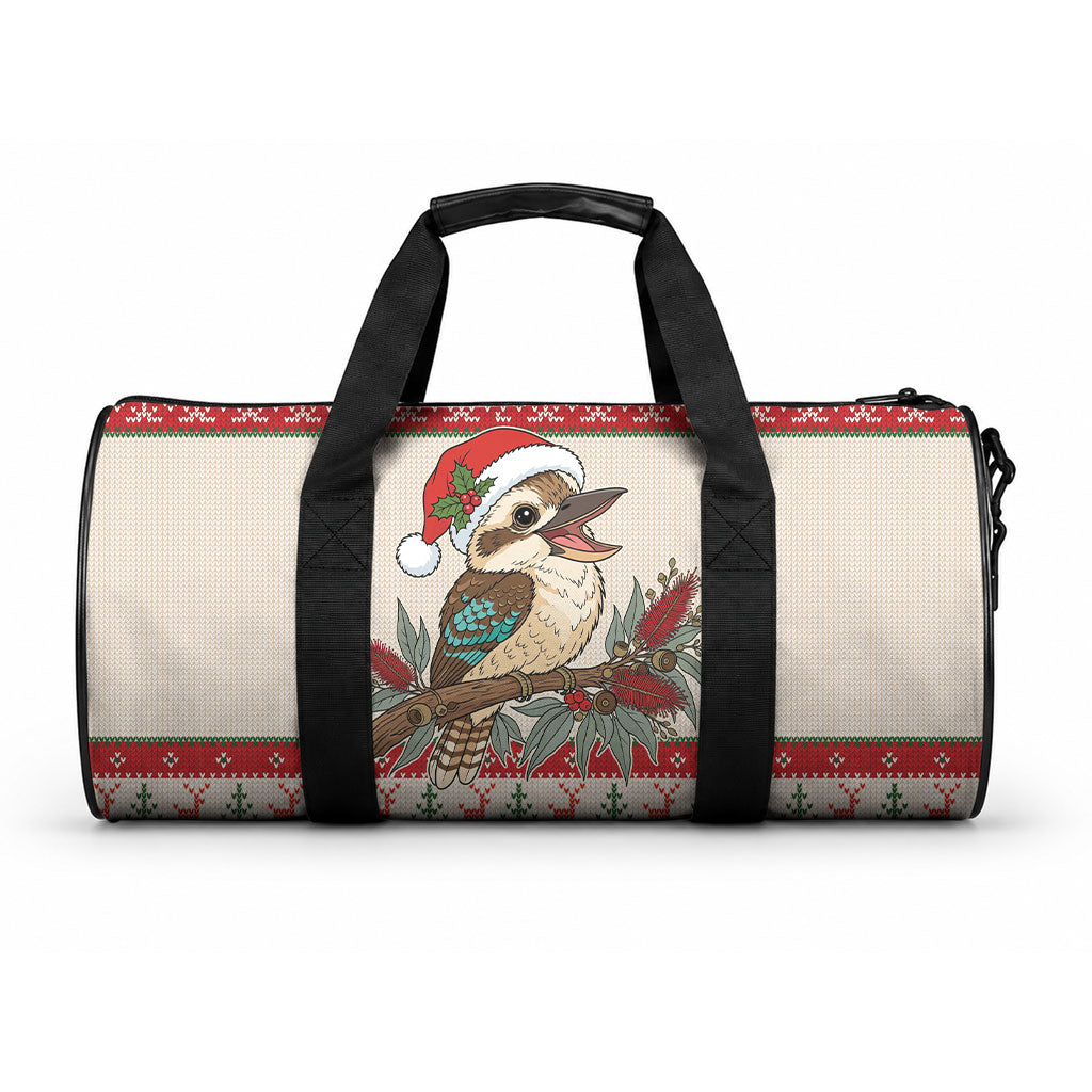 Aussie Kookaburra Christmas Duffle Bag Festive Knitted Pattern Inspired