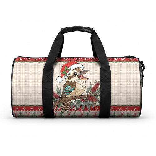 Aussie Kookaburra Christmas Duffle Bag Festive Knitted Pattern Inspired