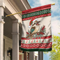 Aussie Kookaburra Christmas Garden Flag Festive Knitted Pattern Inspired