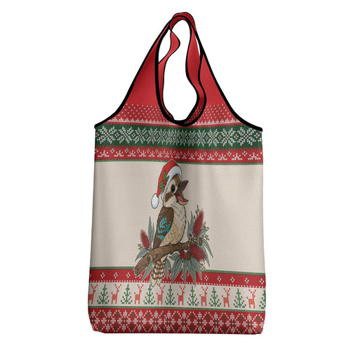 Aussie Kookaburra Christmas Grocery Bag Festive Knitted Pattern Inspired