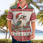 Aussie Kookaburra Christmas Hawaiian Shirt Festive Knitted Pattern Inspired