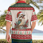 Aussie Kookaburra Christmas Hawaiian Shirt Festive Knitted Pattern Inspired