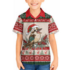 Aussie Kookaburra Christmas Hawaiian Shirt Festive Knitted Pattern Inspired