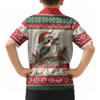 Aussie Kookaburra Christmas Hawaiian Shirt Festive Knitted Pattern Inspired