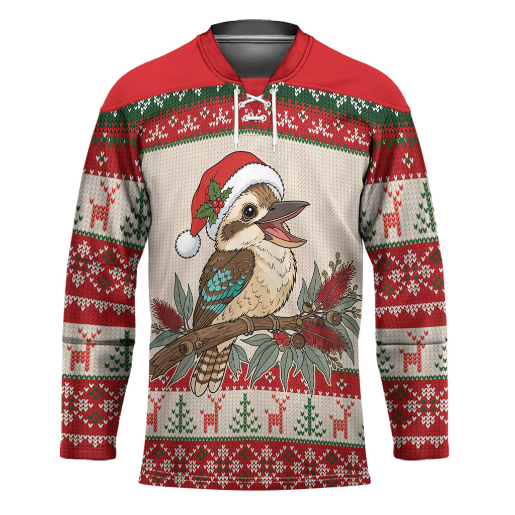 Aussie Kookaburra Christmas Hockey Jersey Festive Knitted Pattern Inspired