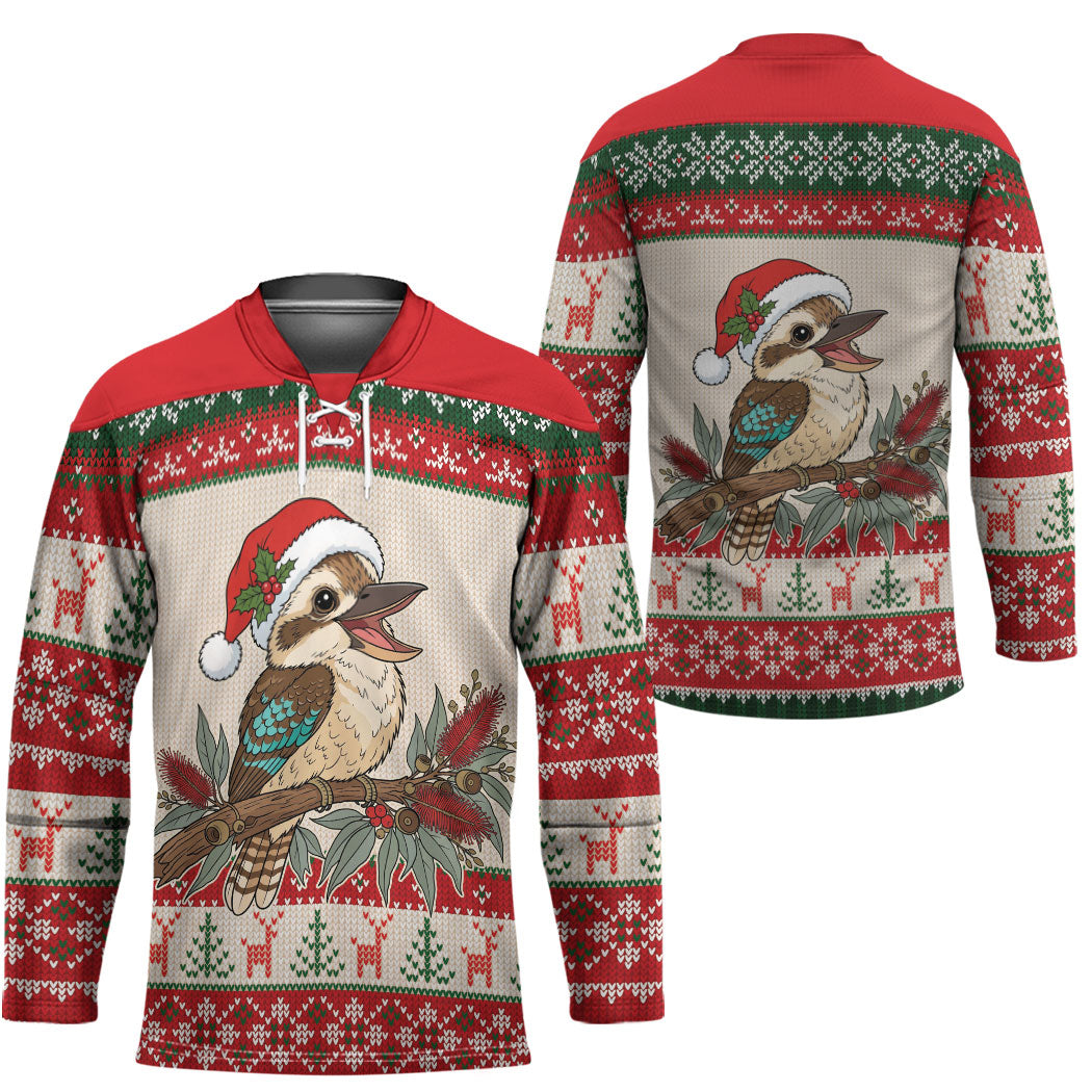 Aussie Kookaburra Christmas Hockey Jersey Festive Knitted Pattern Inspired