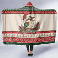 Aussie Kookaburra Christmas Hooded Blanket Festive Knitted Pattern Inspired