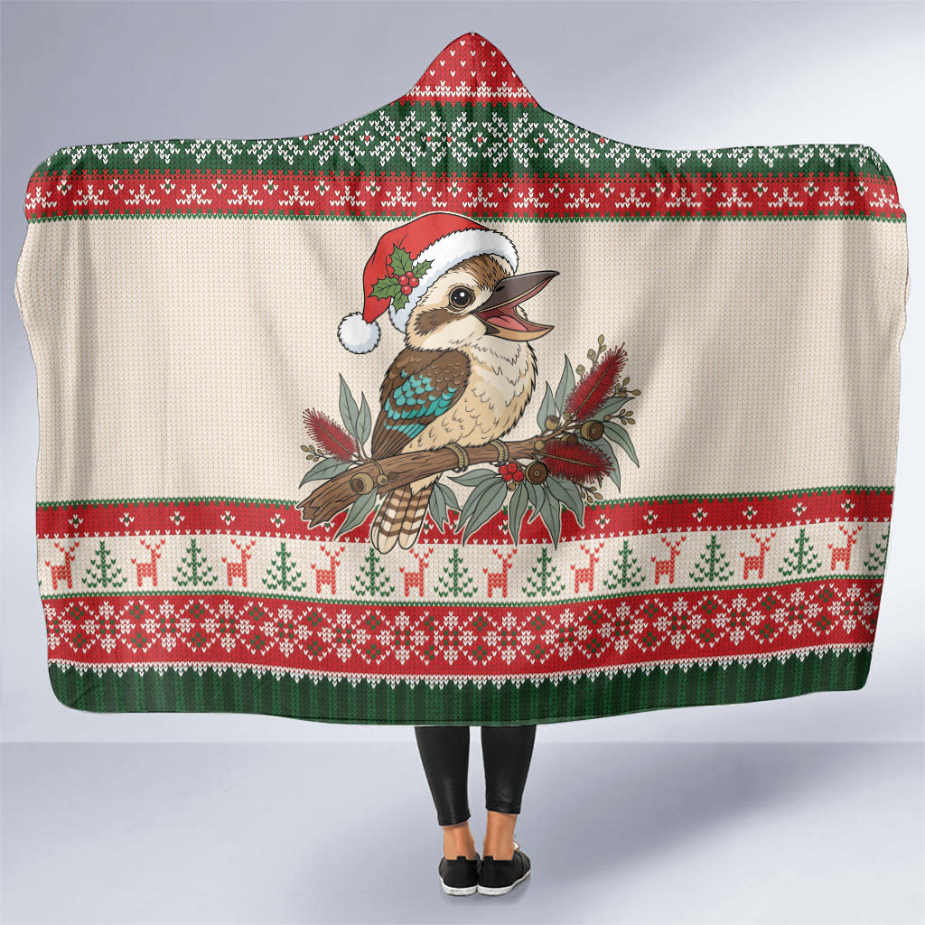 Aussie Kookaburra Christmas Hooded Blanket Festive Knitted Pattern Inspired