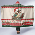 Aussie Kookaburra Christmas Hooded Blanket Festive Knitted Pattern Inspired