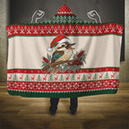 Aussie Kookaburra Christmas Hooded Blanket Festive Knitted Pattern Inspired