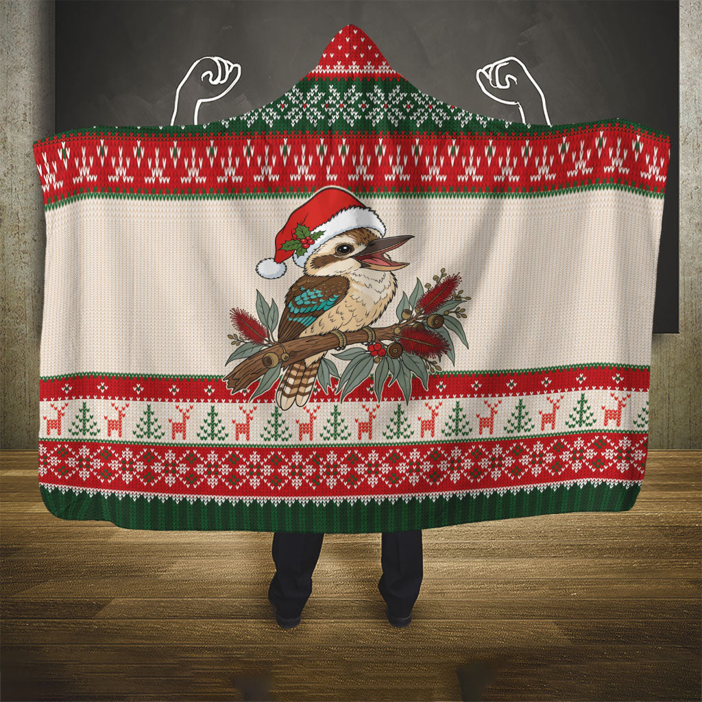 Aussie Kookaburra Christmas Hooded Blanket Festive Knitted Pattern Inspired