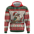 Aussie Kookaburra Christmas Hoodie Festive Knitted Pattern Inspired