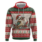 Aussie Kookaburra Christmas Hoodie Festive Knitted Pattern Inspired