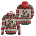 Aussie Kookaburra Christmas Hoodie Festive Knitted Pattern Inspired