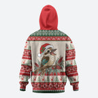 Aussie Kookaburra Christmas Hoodie Festive Knitted Pattern Inspired