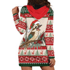 Aussie Kookaburra Christmas Hoodie Dress Festive Knitted Pattern Inspired