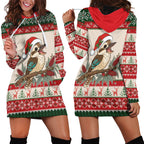 Aussie Kookaburra Christmas Hoodie Dress Festive Knitted Pattern Inspired
