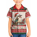 Aussie Kookaburra Christmas Kid Hawaiian Shirt Festive Knitted Pattern Inspired
