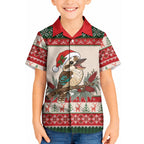 Aussie Kookaburra Christmas Kid Hawaiian Shirt Festive Knitted Pattern Inspired