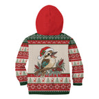 Aussie Kookaburra Christmas Kid Hoodie Festive Knitted Pattern Inspired