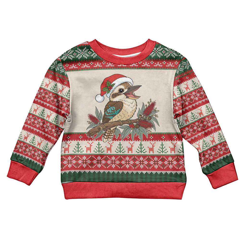 Aussie Kookaburra Christmas Kid Ugly Christmas Sweater Festive Knitted Pattern Inspired