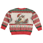 Aussie Kookaburra Christmas Kid Ugly Christmas Sweater Festive Knitted Pattern Inspired