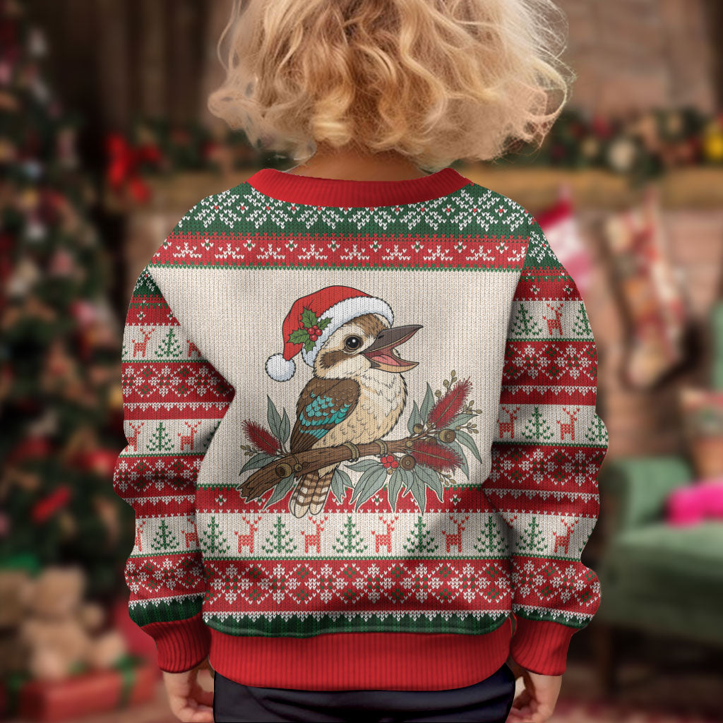 Aussie Kookaburra Christmas Kid Ugly Christmas Sweater Festive Knitted Pattern Inspired