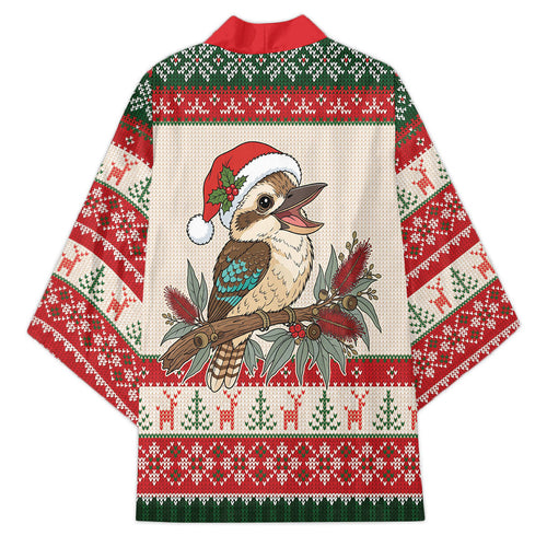 Aussie Kookaburra Christmas Kimono Festive Knitted Pattern Inspired
