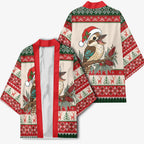 Aussie Kookaburra Christmas Kimono Festive Knitted Pattern Inspired