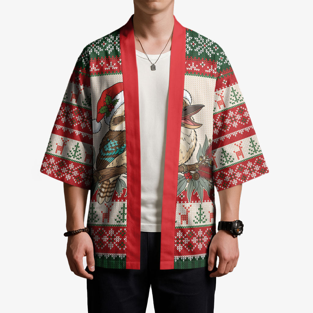 Aussie Kookaburra Christmas Kimono Festive Knitted Pattern Inspired