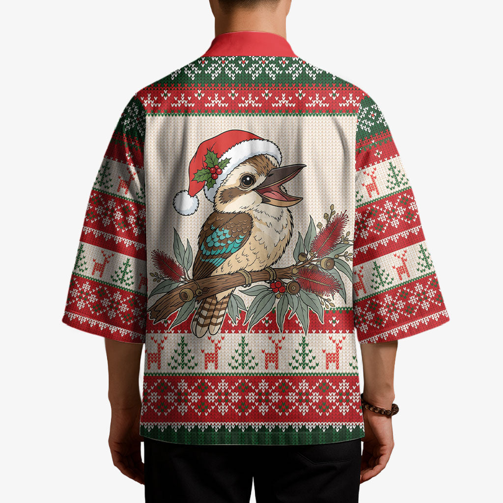 Aussie Kookaburra Christmas Kimono Festive Knitted Pattern Inspired