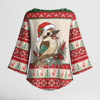 Aussie Kookaburra Christmas Kimono Sleeve Blouse Festive Knitted Pattern Inspired