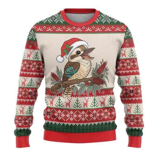 Aussie Kookaburra Christmas Ugly Christmas Sweater Festive Knitted Pattern Inspired