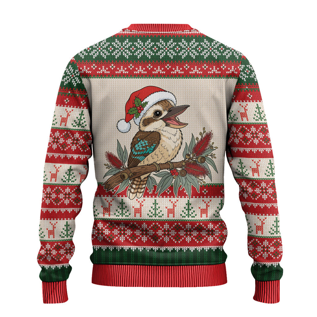 Aussie Kookaburra Christmas Ugly Christmas Sweater Festive Knitted Pattern Inspired
