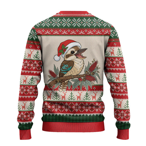 Aussie Kookaburra Christmas Ugly Christmas Sweater Festive Knitted Pattern Inspired