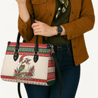 Aussie Kookaburra Christmas Leather Bag Festive Knitted Pattern Inspired