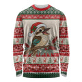 Aussie Kookaburra Christmas Long Sleeve Shirt Festive Knitted Pattern Inspired